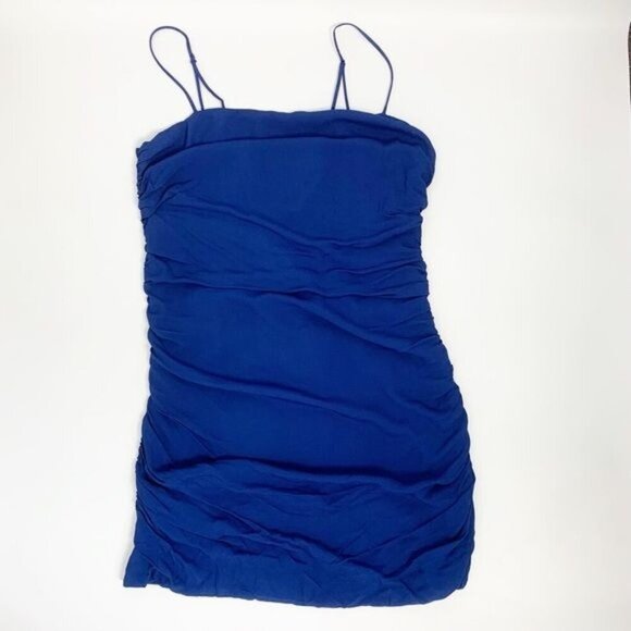 WeWoreWhat Ronnie Ruched Dress in blue depths Sz XL NWT - Picture 2 of 12